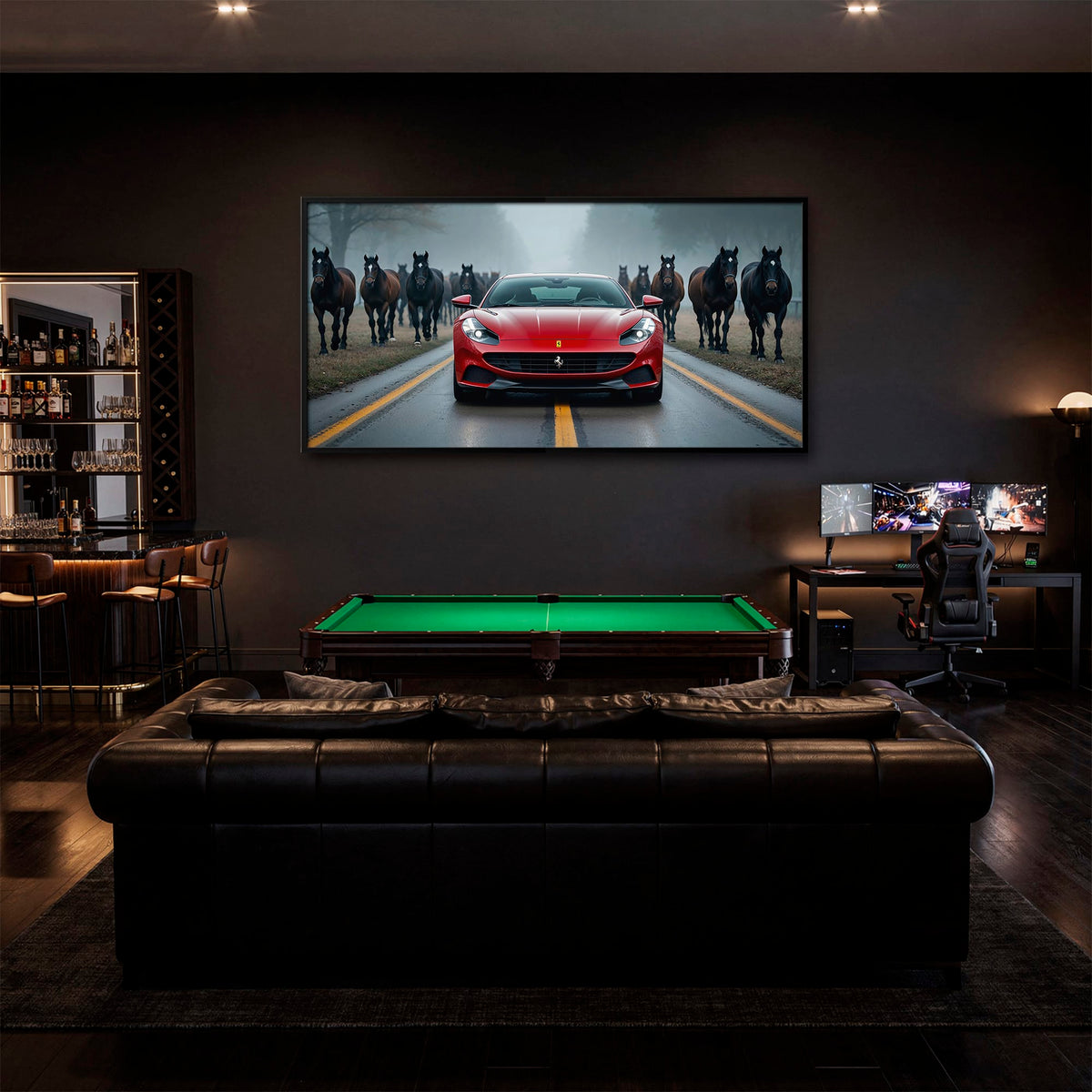 Ferrari 812 Racing Canvas Print  | Red Sports Car Decor Cars