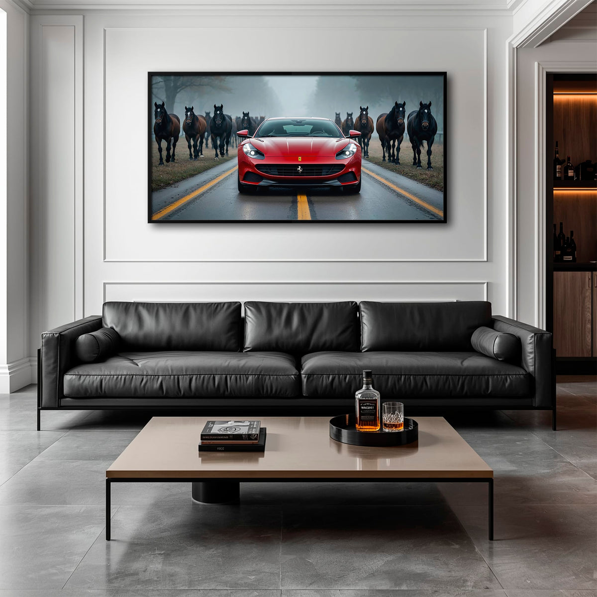 Ferrari 812 Racing Canvas Print  | Red Sports Car Decor Cars