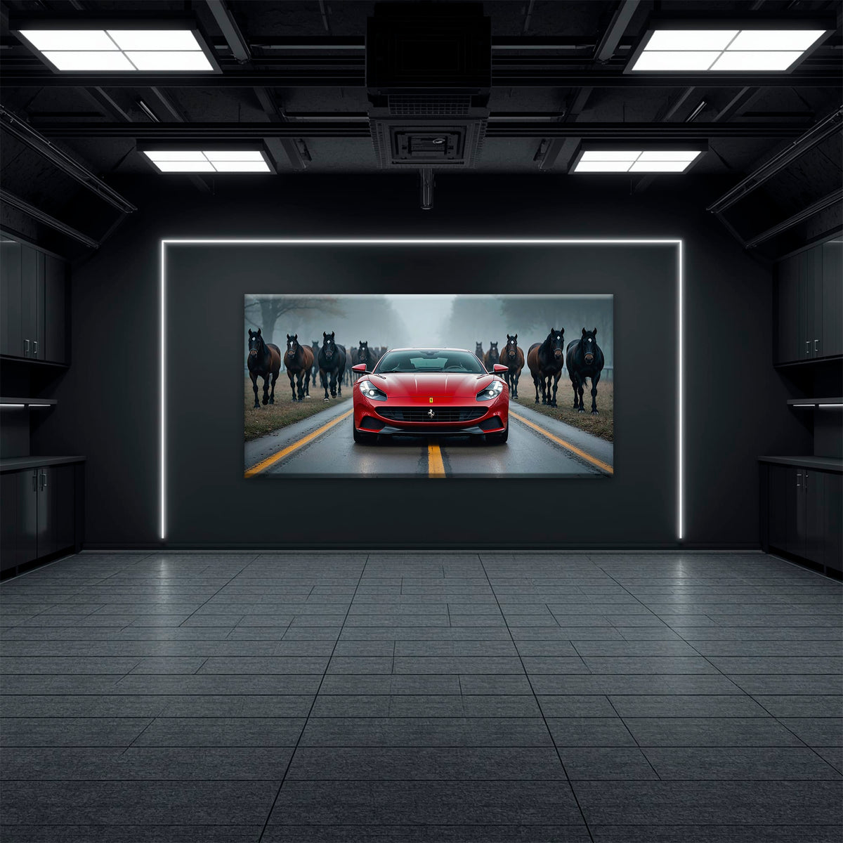 Ferrari 812 Racing Canvas Print  | Red Sports Car Decor Cars