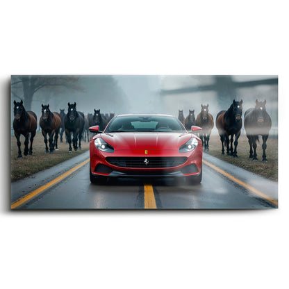 Ferrari 812 Racing Canvas Print  | Red Sports Car Decor Cars
