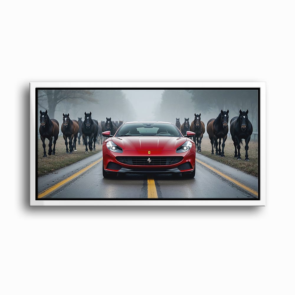 Ferrari 812 Racing Canvas Print  | Red Sports Car Decor Cars