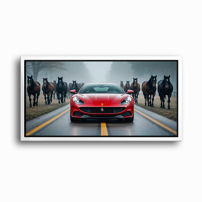 Ferrari 812 Racing Canvas Print  | Red Sports Car Decor Cars