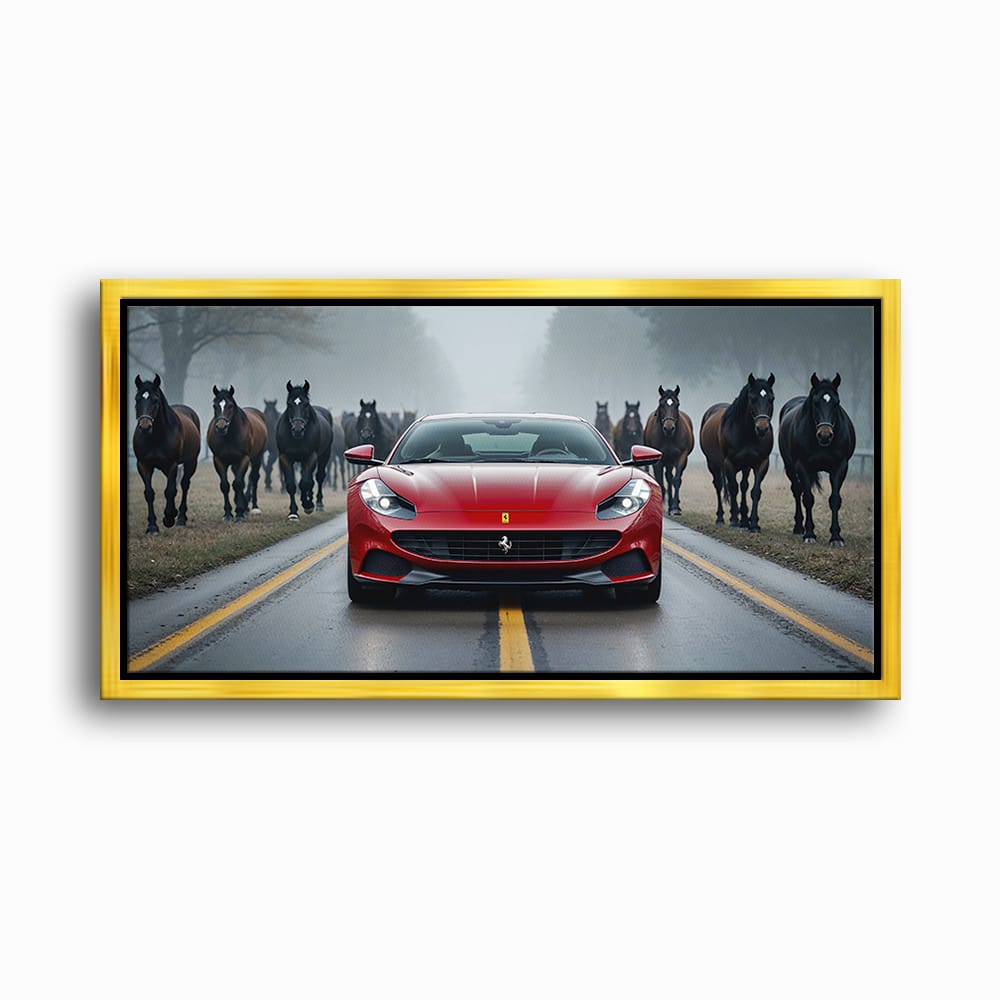 Ferrari 812 Racing Canvas Print  | Red Sports Car Decor Cars
