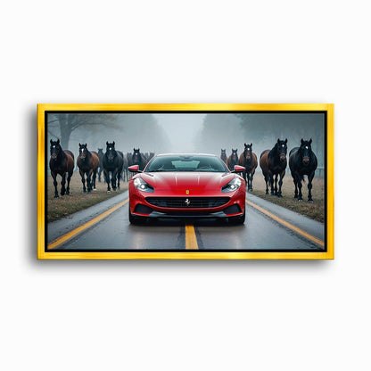 Ferrari 812 Racing Canvas Print  | Red Sports Car Decor Cars