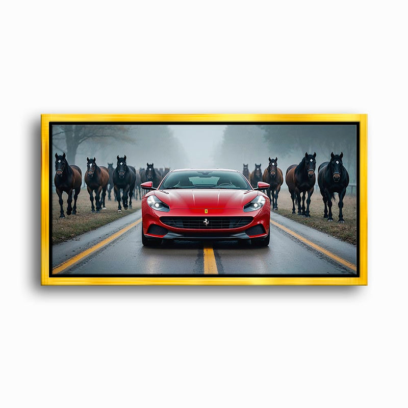 Ferrari 812 Racing Canvas Print  | Red Sports Car Decor Cars