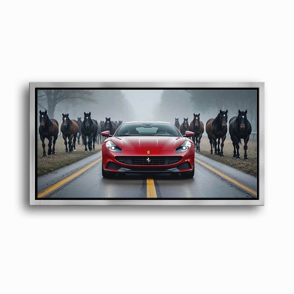 Ferrari 812 Racing Canvas Print  | Red Sports Car Decor Cars