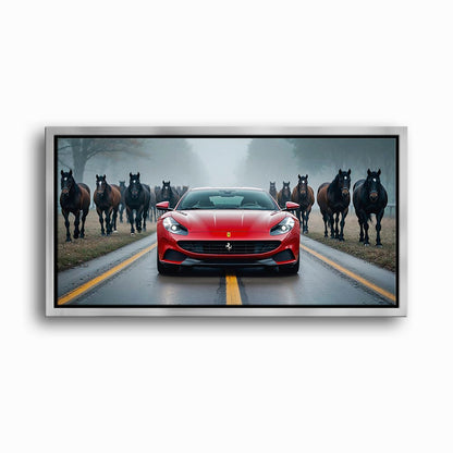 Ferrari 812 Racing Canvas Print  | Red Sports Car Decor Cars