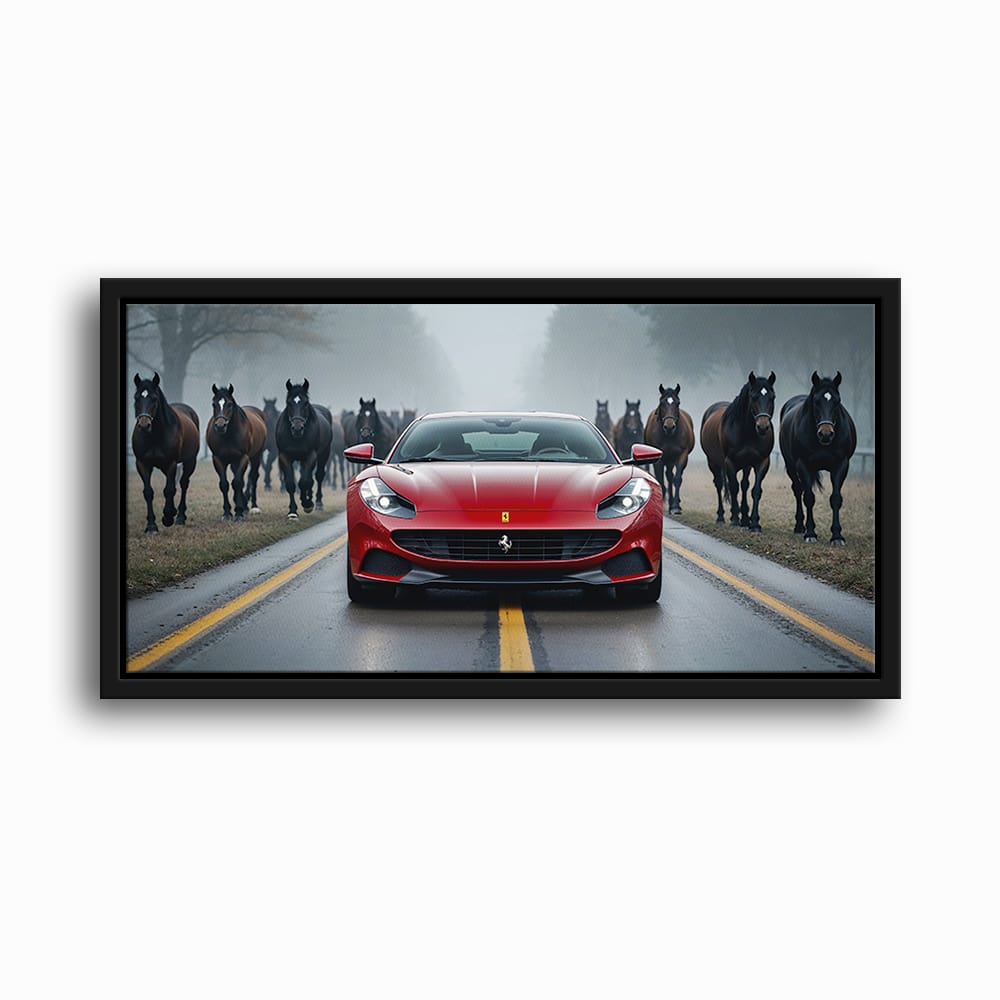 Ferrari 812 Racing Canvas Print  | Red Sports Car Decor Cars