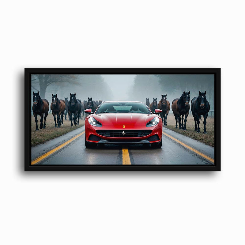 Ferrari 812 Racing Canvas Print  | Red Sports Car Decor Cars