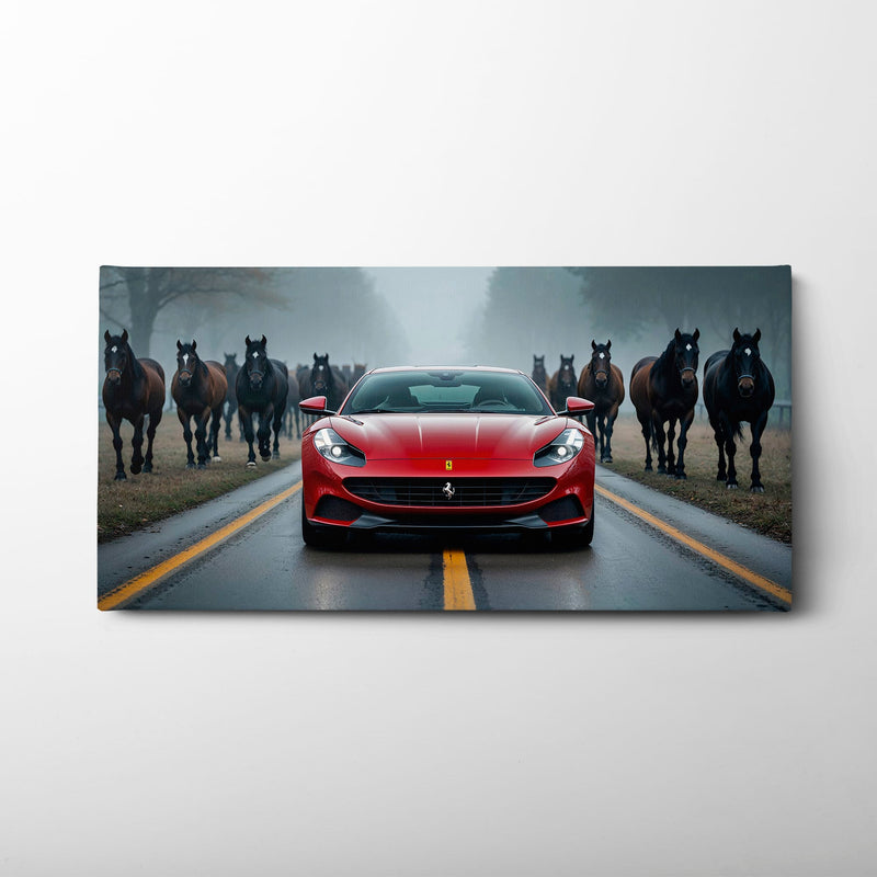 Ferrari 812 Racing Canvas Print  | Red Sports Car Decor Cars