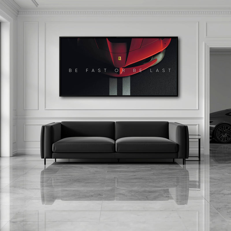 Ferrari Red Sports Car Wall Art | Motivational Canvas Print Cars