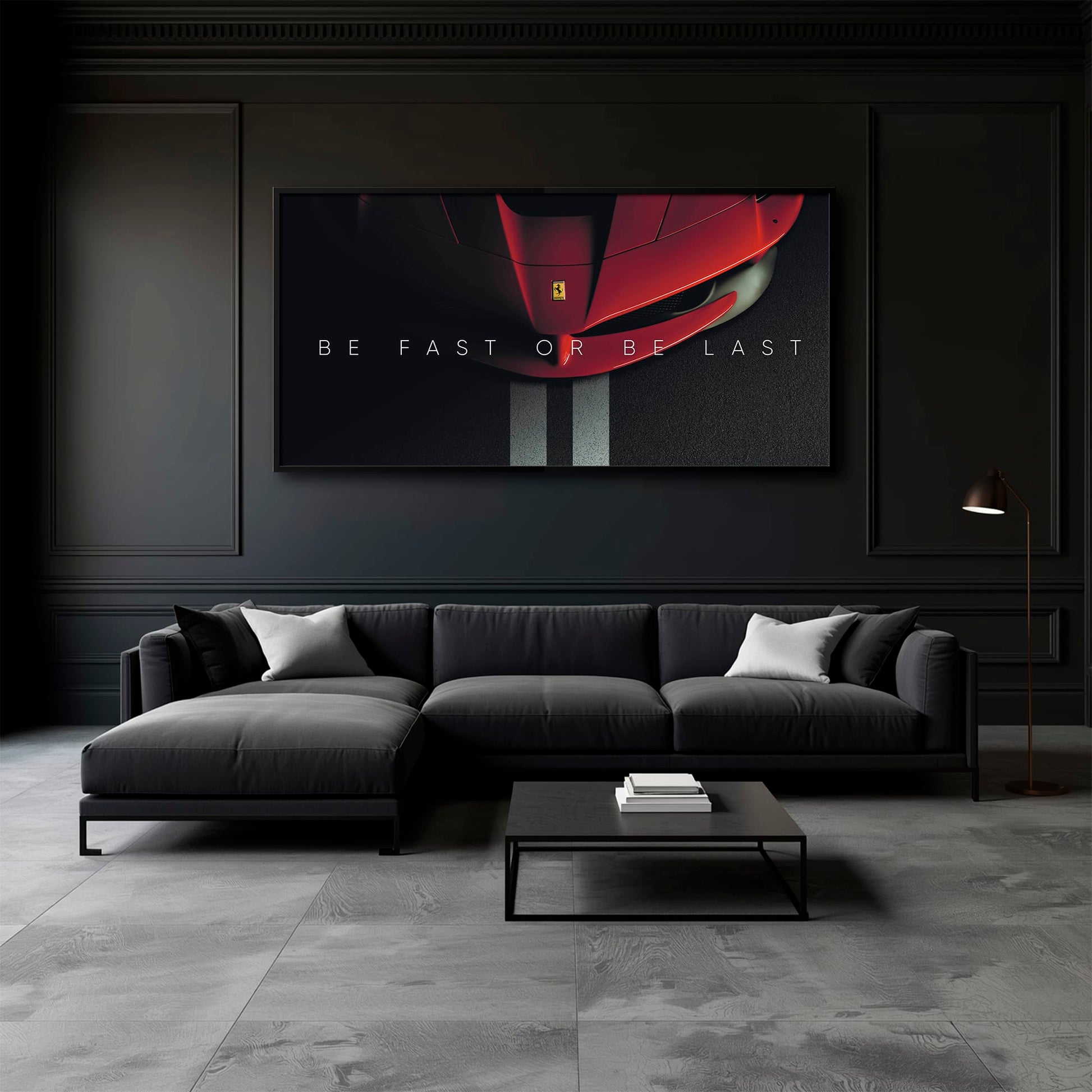 Ferrari Red Sports Car Wall Art | Motivational Canvas Print Cars