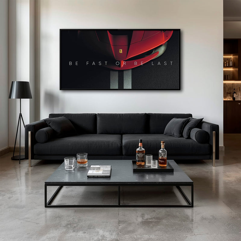 Ferrari Red Sports Car Wall Art | Motivational Canvas Print Cars
