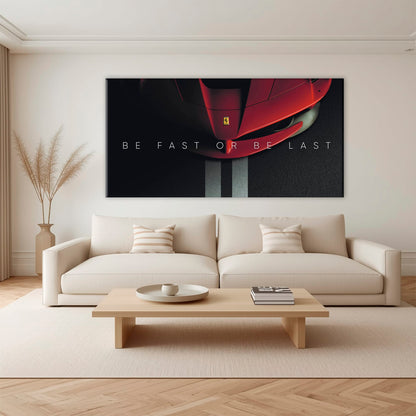 Ferrari Red Sports Car Wall Art | Motivational Canvas Print Cars