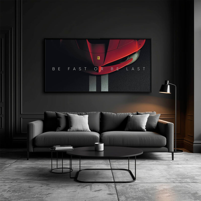 Ferrari Red Sports Car Wall Art | Motivational Canvas Print Cars
