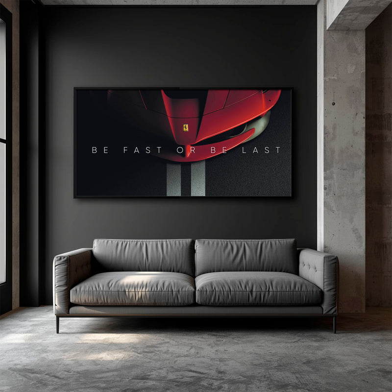 Ferrari Red Sports Car Wall Art | Motivational Canvas Print Cars