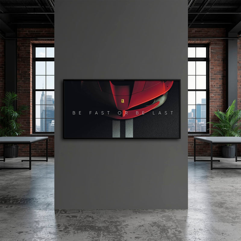 Ferrari Red Sports Car Wall Art | Motivational Canvas Print Cars
