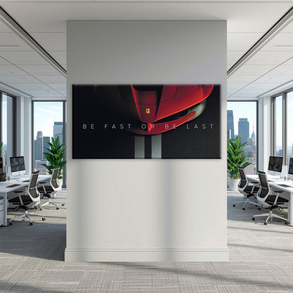 Ferrari Red Sports Car Wall Art | Motivational Canvas Print Cars
