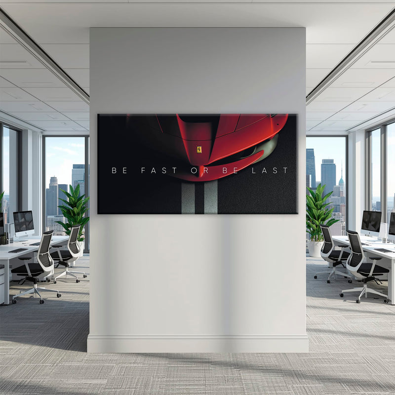 Ferrari Red Sports Car Wall Art | Motivational Canvas Print Cars