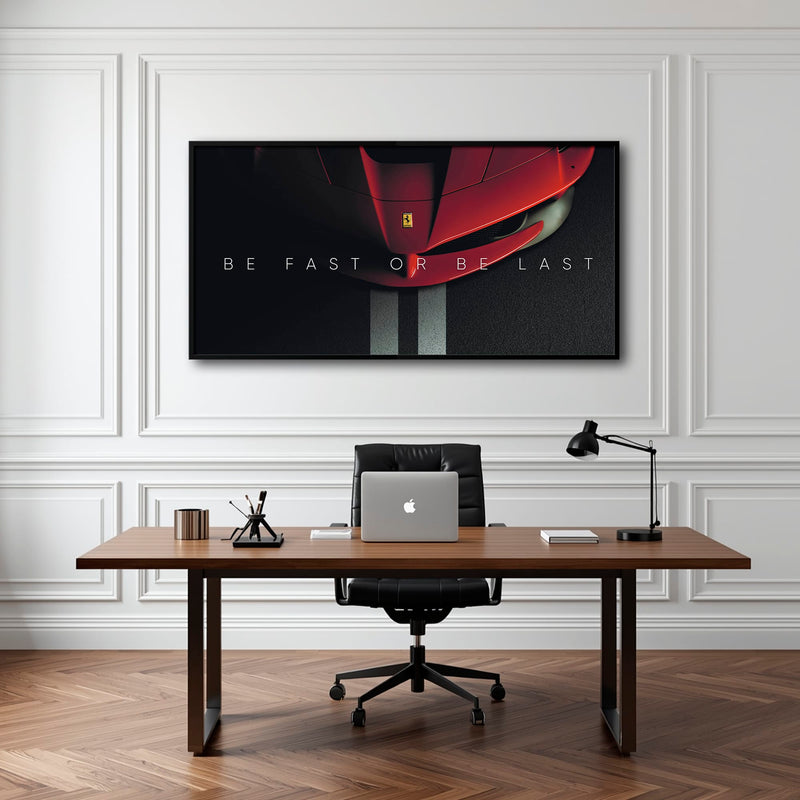Ferrari Red Sports Car Wall Art | Motivational Canvas Print Cars