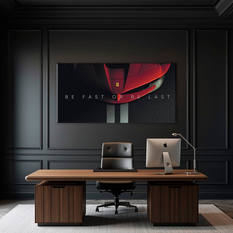 Ferrari Red Sports Car Wall Art | Motivational Canvas Print Cars