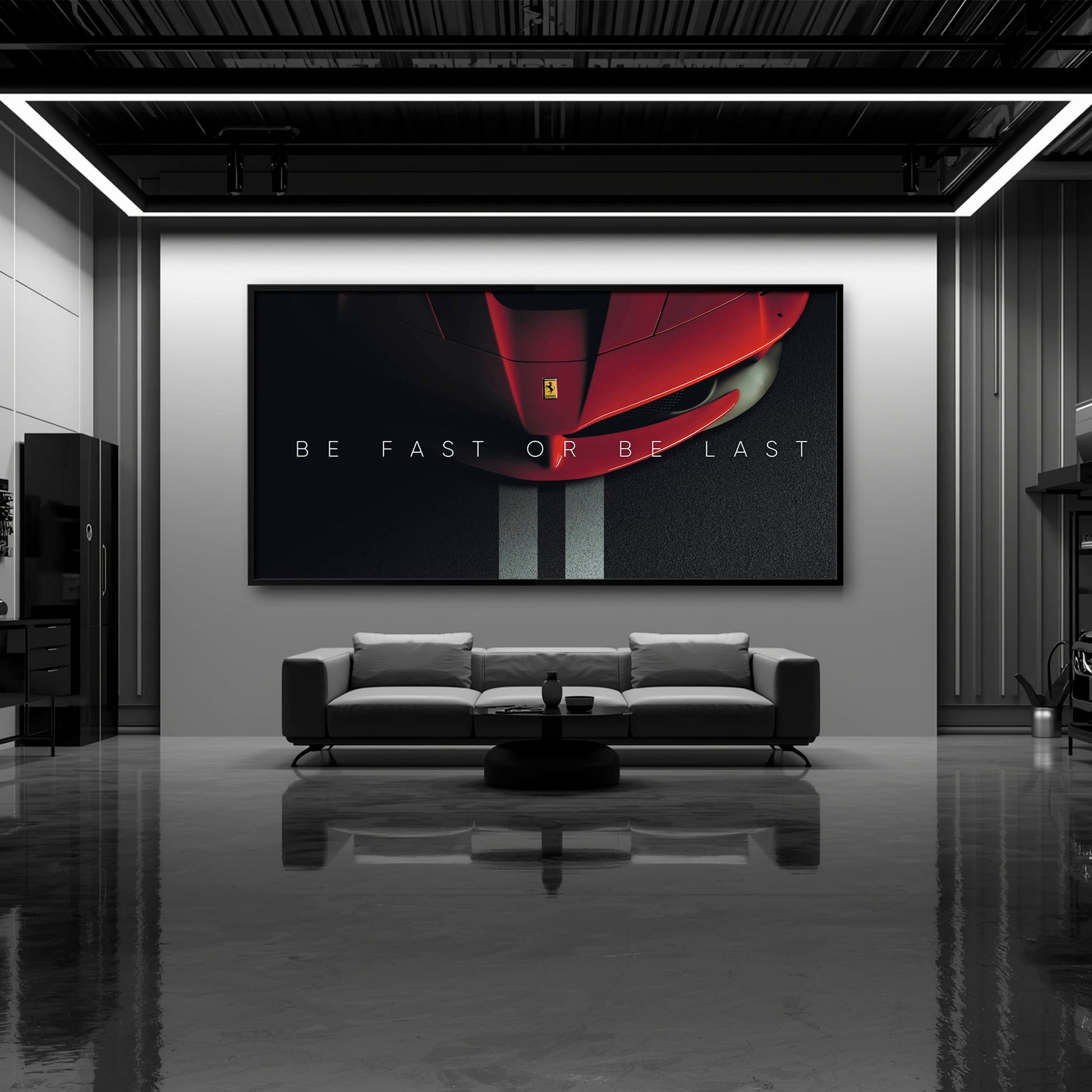 Ferrari Red Sports Car Wall Art | Motivational Canvas Print Cars