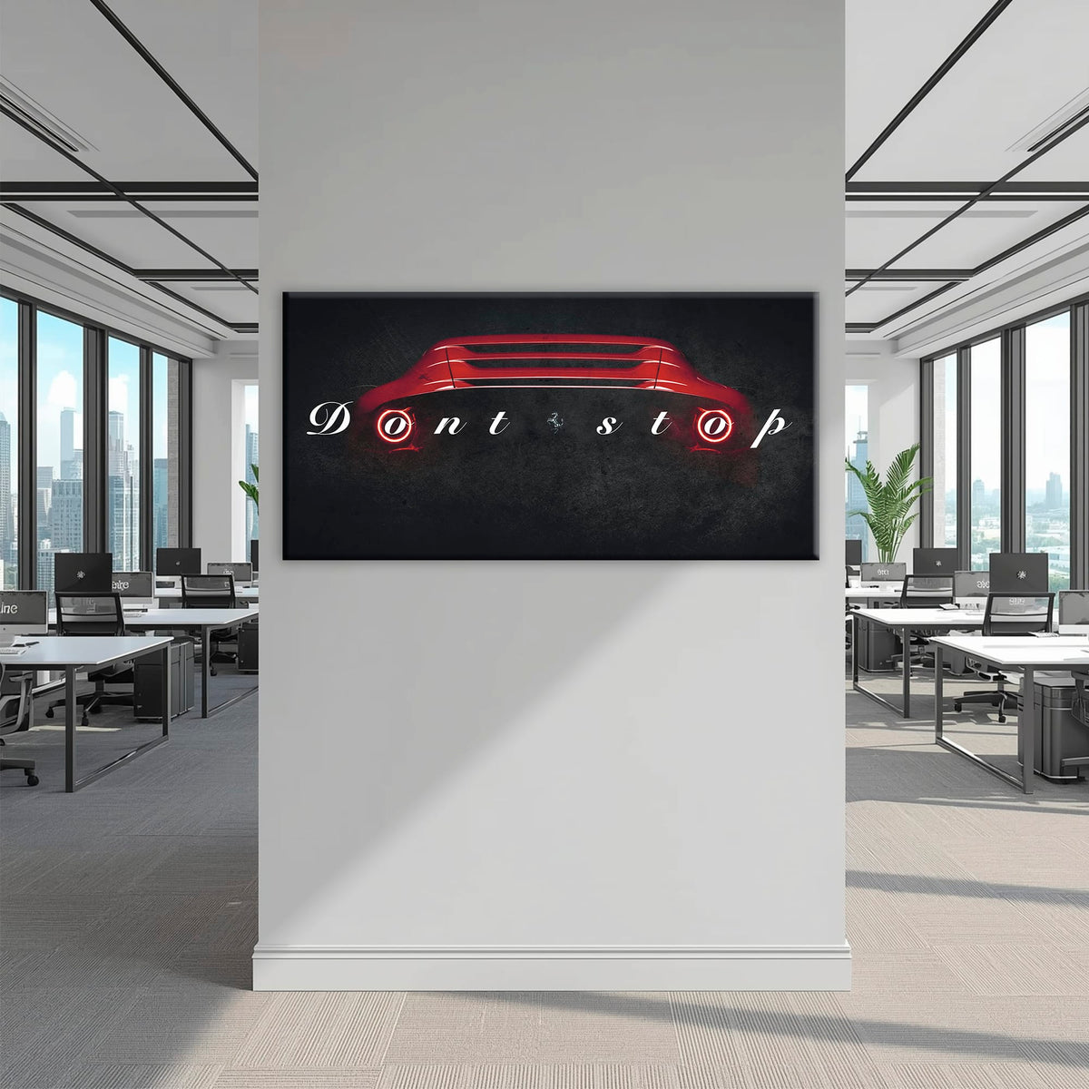 Red Ferrari Canvas Print  | Motivational Office Decor Cars