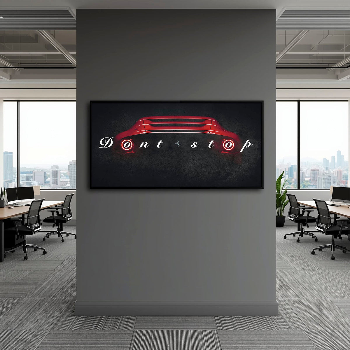 Red Ferrari Canvas Print  | Motivational Office Decor Cars