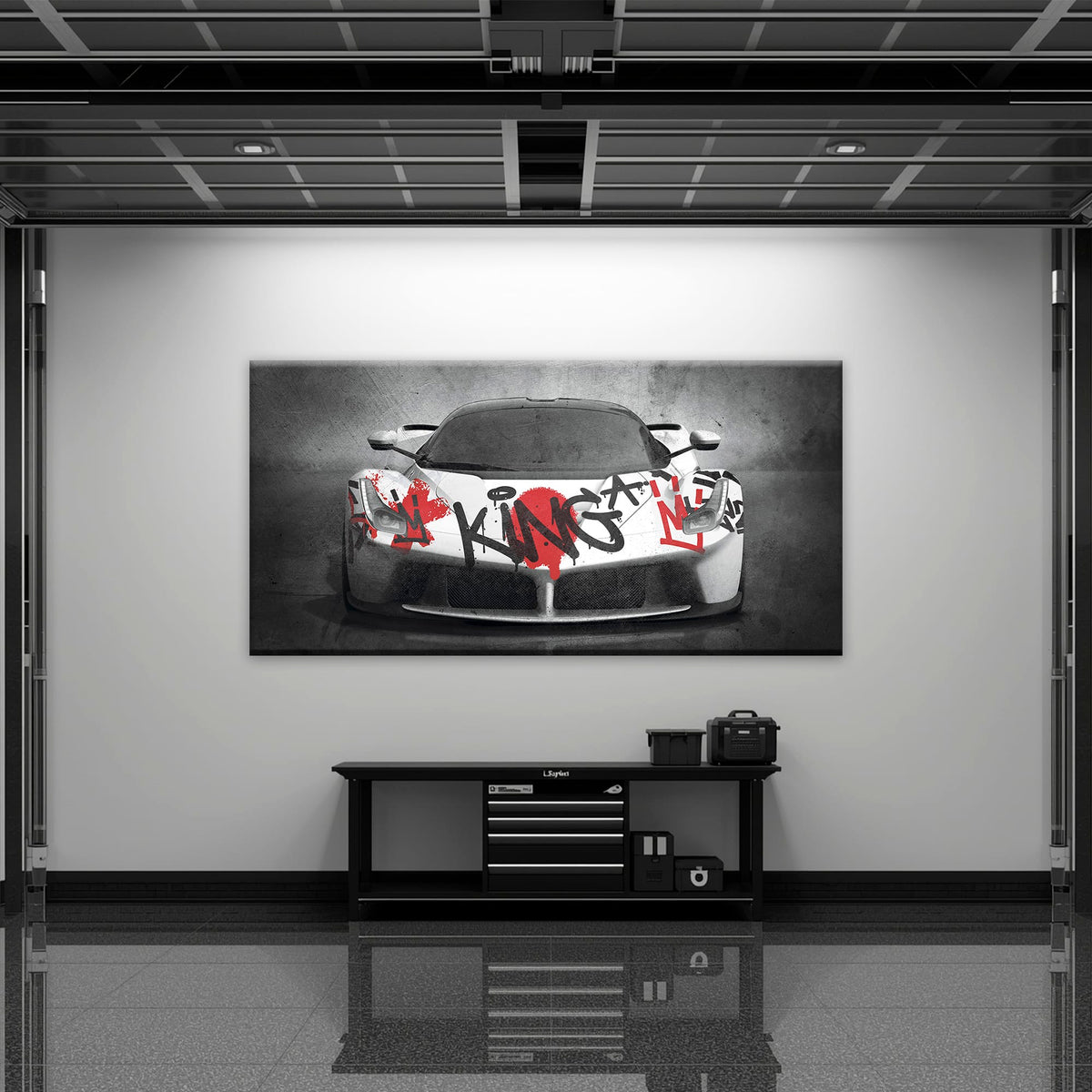 Ferrari Graffiti Wall Art  | Street Art  | Pop Art Canvas Print Cars
