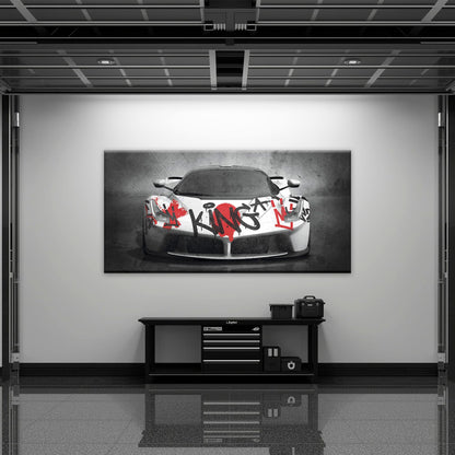 Ferrari Graffiti Wall Art  | Street Art  | Pop Art Canvas Print Cars