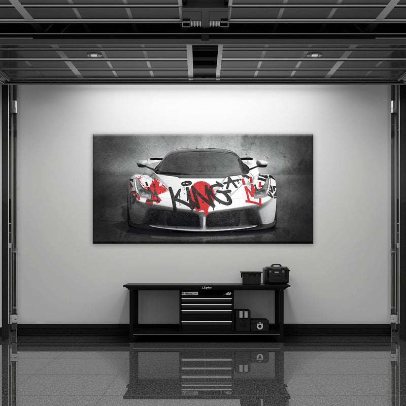 Ferrari Graffiti Wall Art  | Street Art  | Pop Art Canvas Print Cars