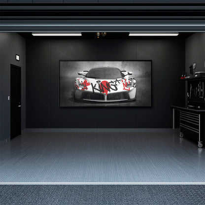 Ferrari Graffiti Wall Art  | Street Art  | Pop Art Canvas Print Cars