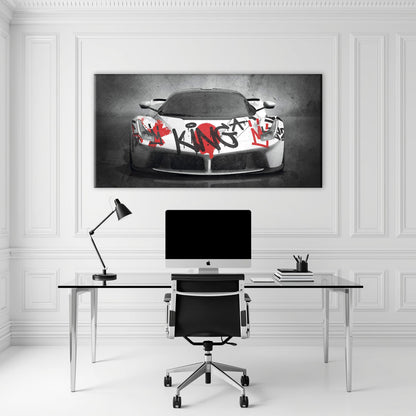 Ferrari Graffiti Wall Art  | Street Art  | Pop Art Canvas Print Cars
