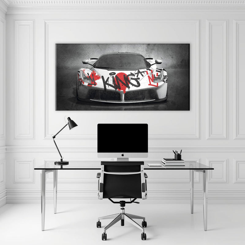 Ferrari Graffiti Wall Art  | Street Art  | Pop Art Canvas Print Cars