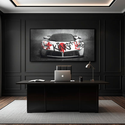 Ferrari Graffiti Wall Art  | Street Art  | Pop Art Canvas Print Cars