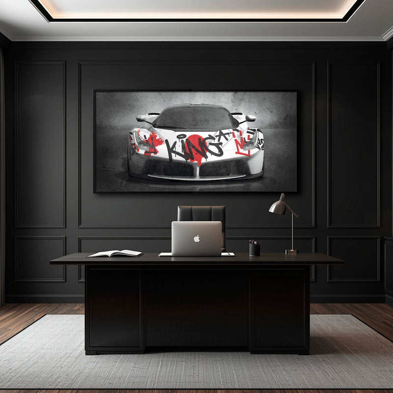 Ferrari Graffiti Wall Art  | Street Art  | Pop Art Canvas Print Cars