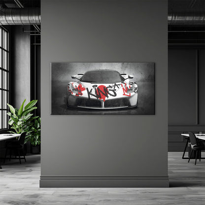Ferrari Graffiti Wall Art  | Street Art  | Pop Art Canvas Print Cars