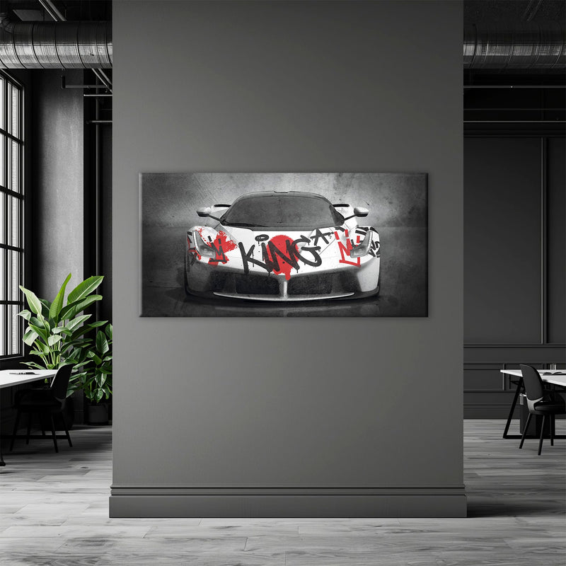 Ferrari Graffiti Wall Art  | Street Art  | Pop Art Canvas Print Cars