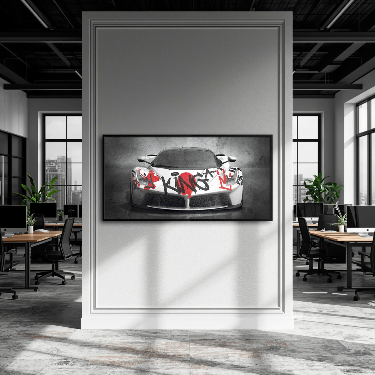 Ferrari Graffiti Wall Art  | Street Art  | Pop Art Canvas Print Cars