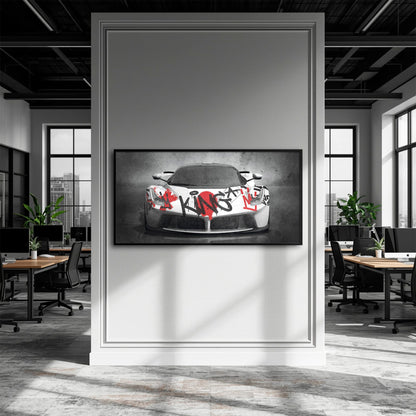Ferrari Graffiti Wall Art  | Street Art  | Pop Art Canvas Print Cars