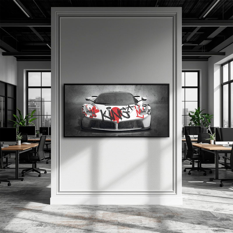 Ferrari Graffiti Wall Art  | Street Art  | Pop Art Canvas Print Cars