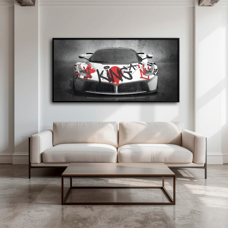 Ferrari Graffiti Wall Art  | Street Art  | Pop Art Canvas Print Cars