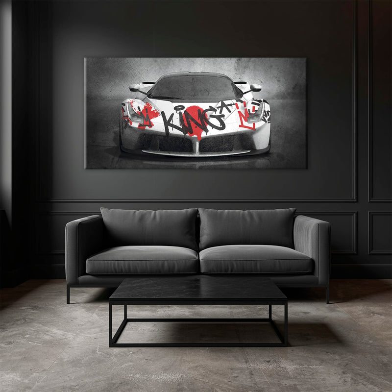 Ferrari Graffiti Wall Art  | Street Art  | Pop Art Canvas Print Cars