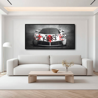 Ferrari Graffiti Wall Art  | Street Art  | Pop Art Canvas Print Cars