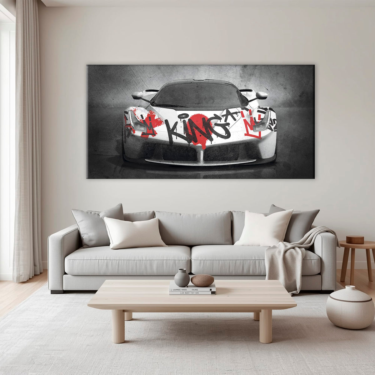 Ferrari Graffiti Wall Art  | Street Art  | Pop Art Canvas Print Cars
