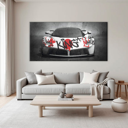 Ferrari Graffiti Wall Art  | Street Art  | Pop Art Canvas Print Cars
