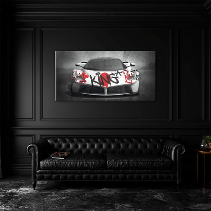 Ferrari Graffiti Wall Art  | Street Art  | Pop Art Canvas Print Cars
