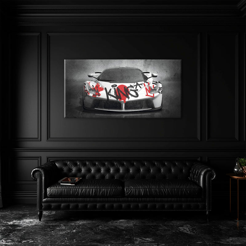 Ferrari Graffiti Wall Art  | Street Art  | Pop Art Canvas Print Cars
