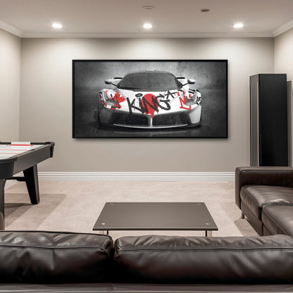 Ferrari Graffiti Wall Art  | Street Art  | Pop Art Canvas Print Cars