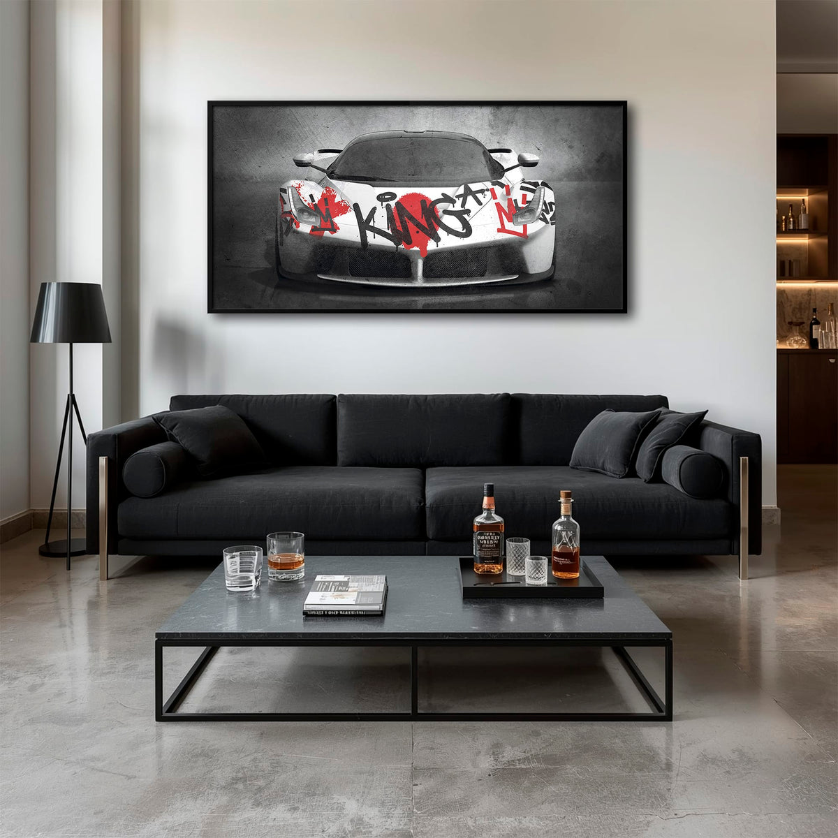 Ferrari Graffiti Wall Art  | Street Art  | Pop Art Canvas Print Cars